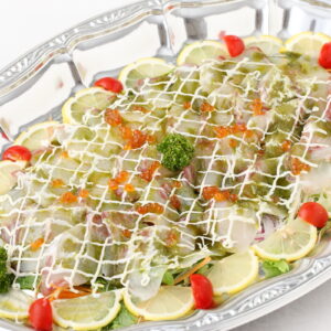 白身魚のカルパッチョ　バジルソース