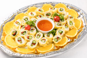 白身魚のアスパラ包み揚げ スイートチリソースのイメージ